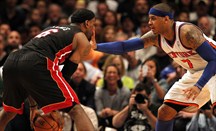 LeBron James y Carmelo Anthony protagonizaron un bello duelo en el Knicks-Heat