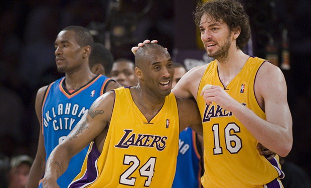 Kobe Bryant y Pau Gasol ganaron 2 títulos de la NBA con los Lakers