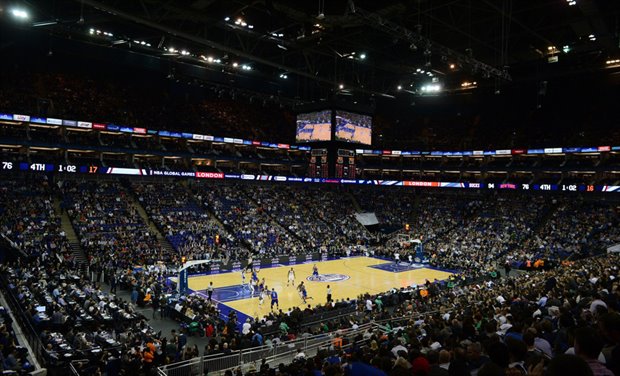 El O2 Arena de Londres en un partido de la NBA