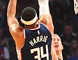 Tobias Harris lanza a canasta esta noche ante Denver Nuggets
