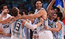 Los jugadores argentinos celebran su clasificación para los JJOO