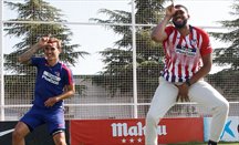 Karl-Anthony Towns visita el entrenamiento del Atlético de Madrid
