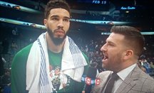 Tatum es entrevistado tras el partido Mavericks-Celtics