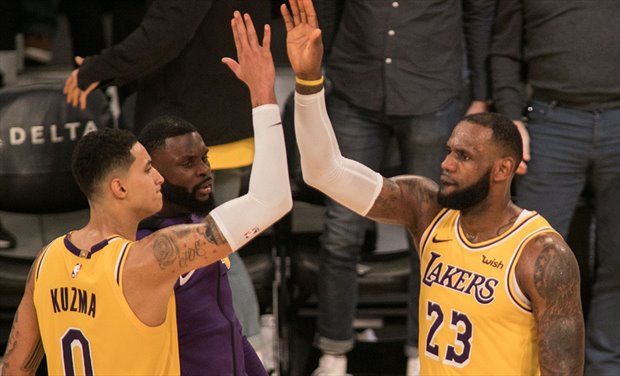 LeBron James y Kyle Kuzma fueron los máximos anotadores de Lakers