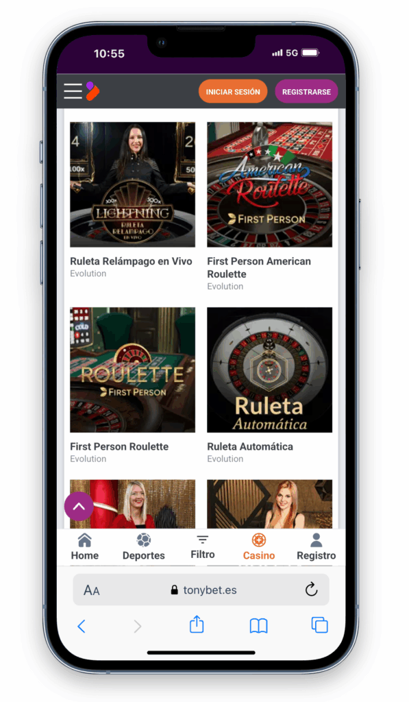 casino en vivo Tonybet
