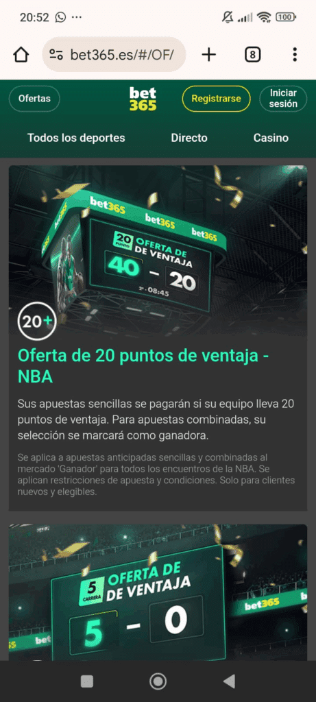 promociones de baloncesto en bet365 españa