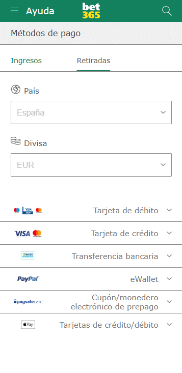 retiradas en bet365