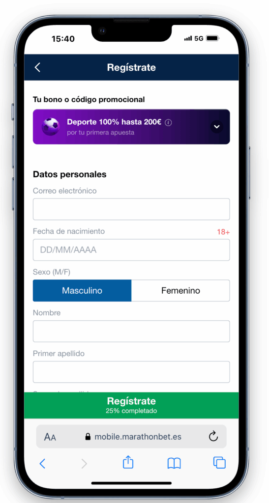 registrarse en marathonbet