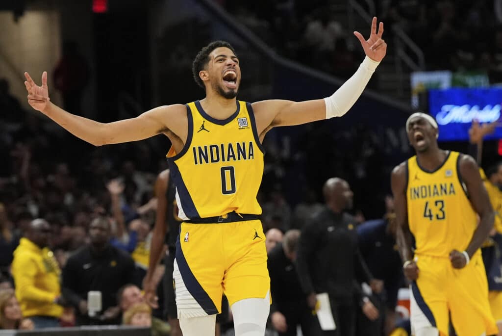Pacers de Tyrese Haliburton se ponen a una victoria de las Finales de la NBA 1 Indiana Pacers (AP Photo/Sue Ogrocki)
