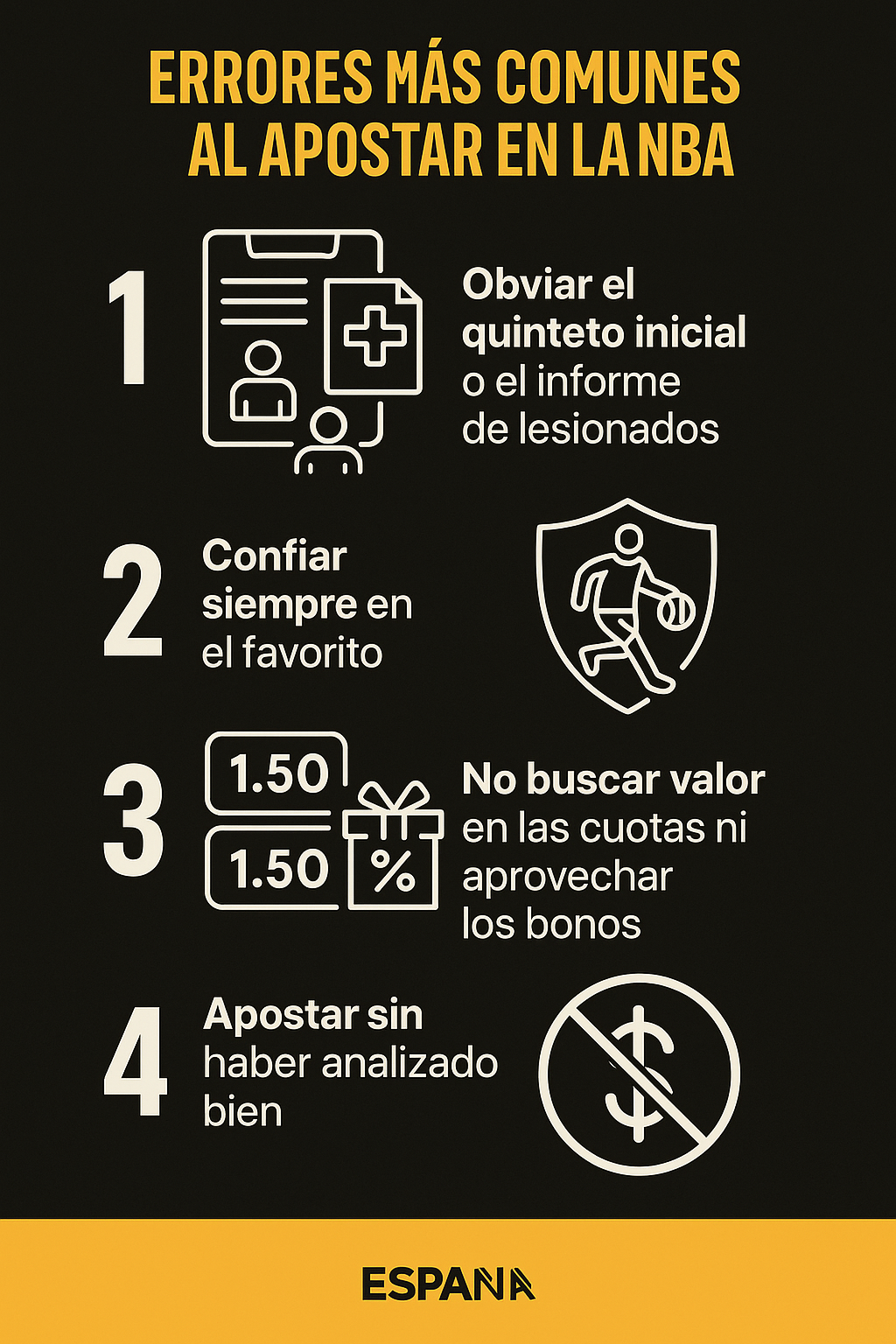 4 errores más comunes en las apuestas NBA