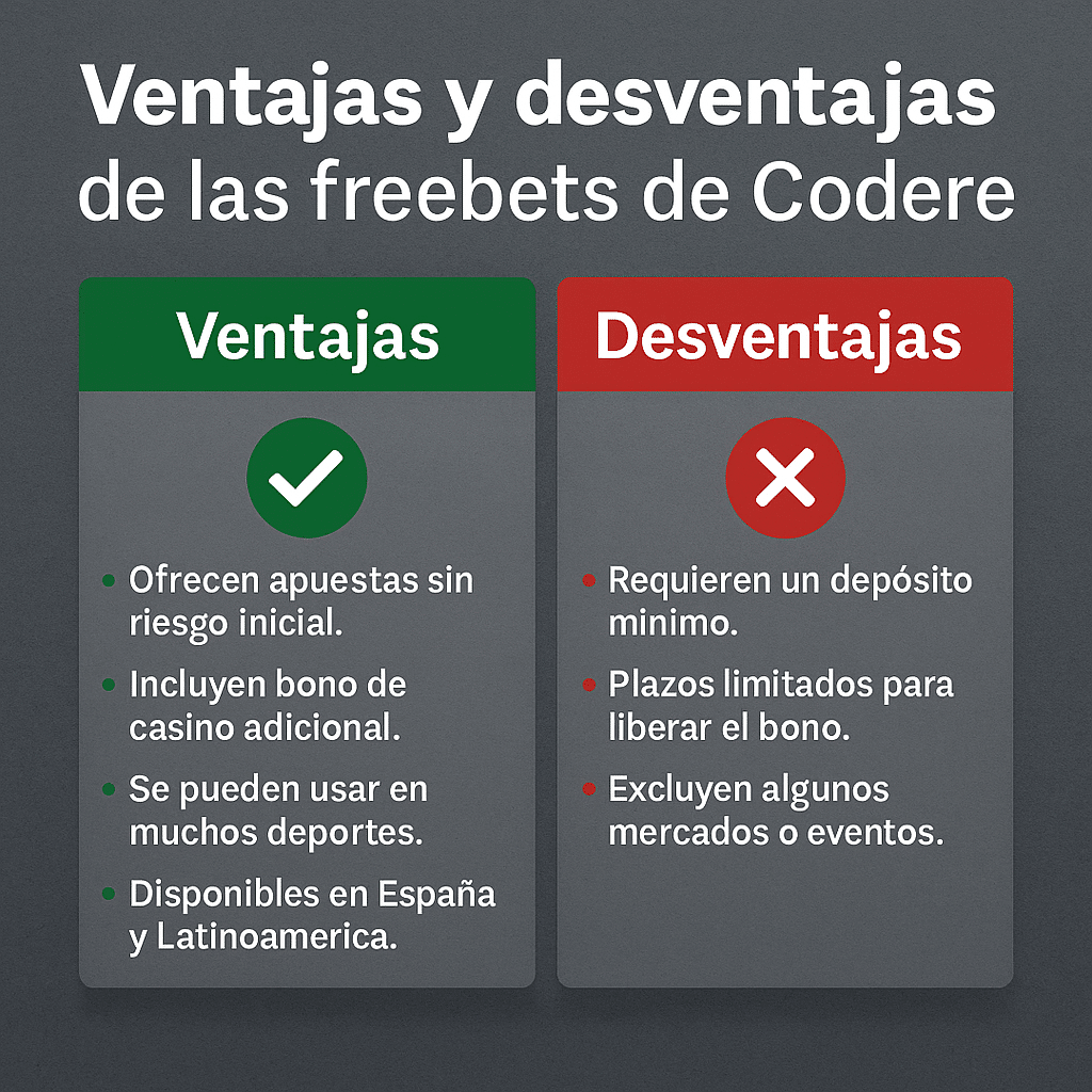 Freebet Codere: Apuestas gratis y bono de bienvenida hasta 200€ 1 freebet codere ventajas y desventajas