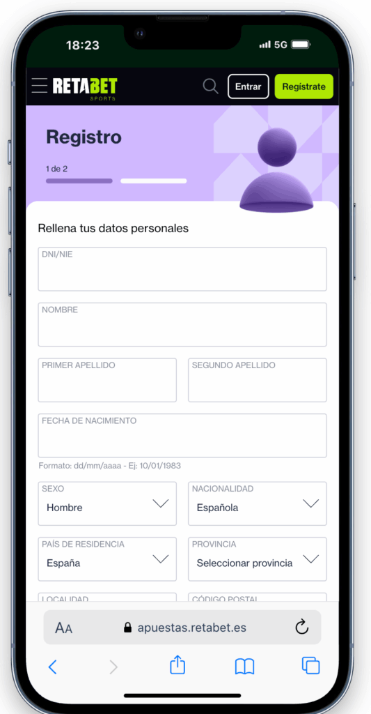 registro en retabet españa