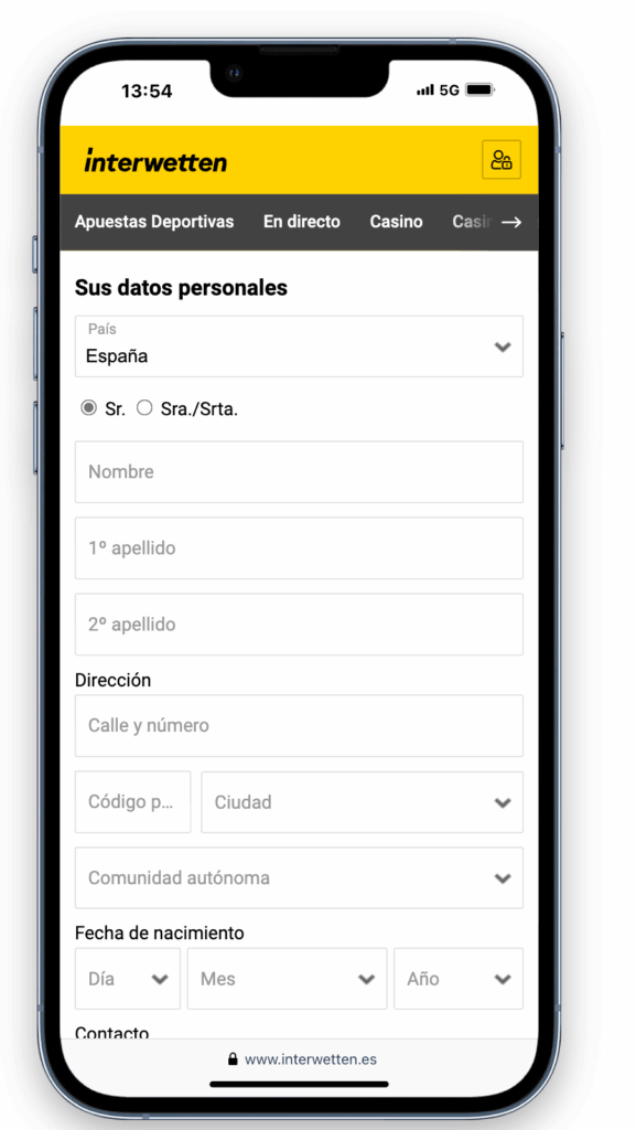 cómo registrarse en Interwetten