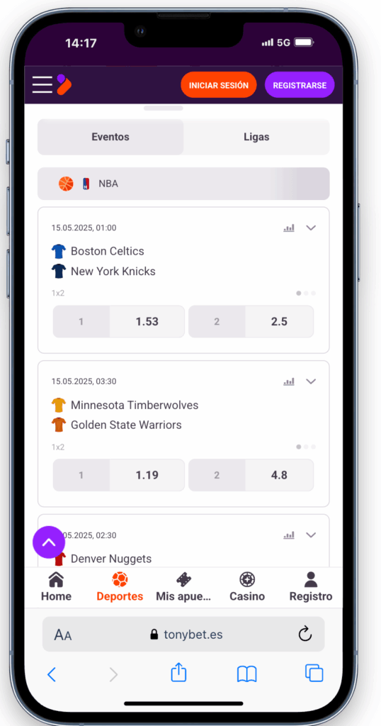apuestas nba tonybet