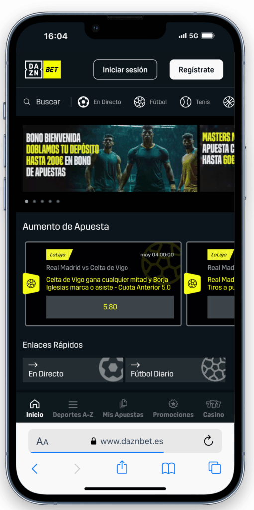 Dazn Bet es la mejor casa de apuestas nueva para quienes quieren apostar con cantidades bajas