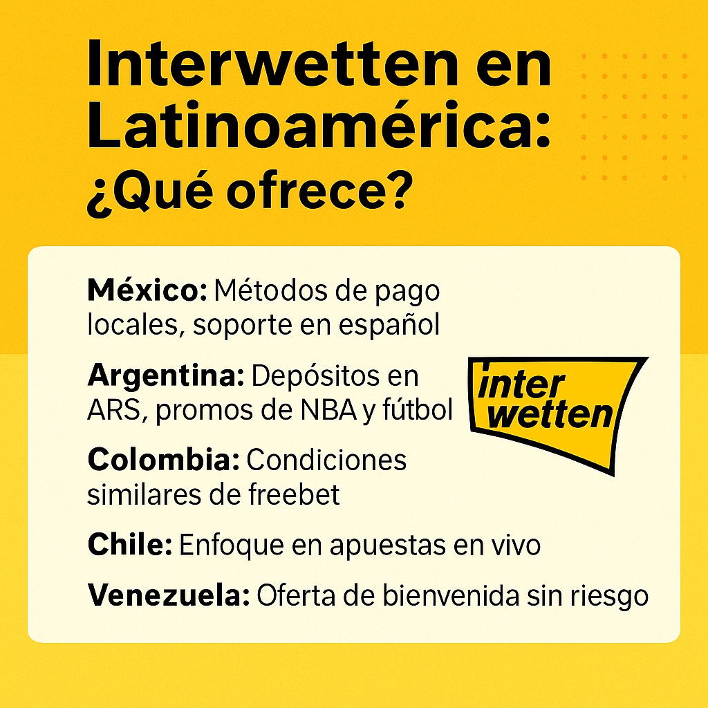 Freebet Interwetten: Apuesta sin riesgo de hasta 50€ 3 interwetten freebet en latam: mexico, argentina, colombia, chile y venezuela