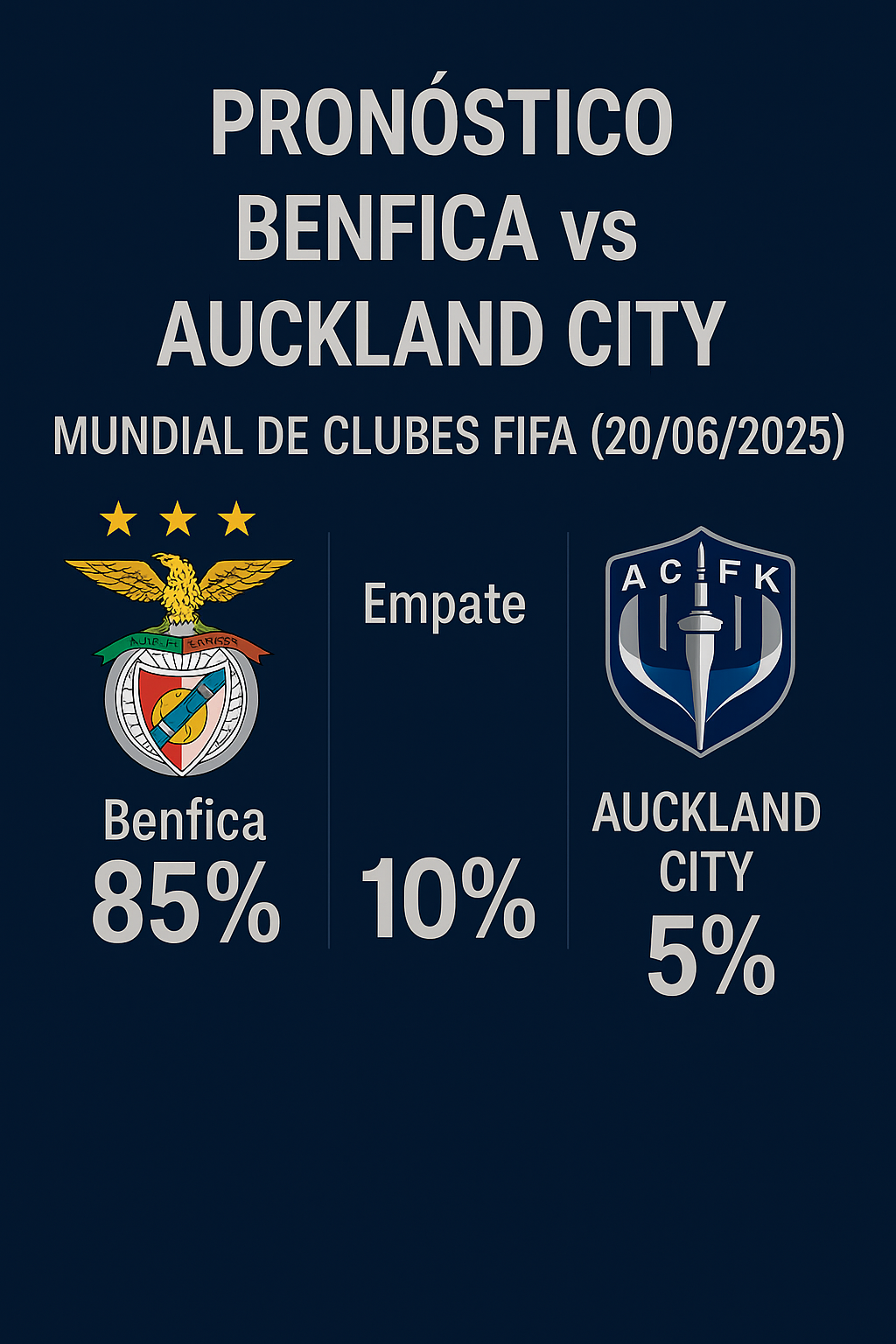 Pronóstico Benfica vs Auckland City – Mundial de Clubes FIFA (20/06/2025) 1 Pronóstico Benfica vs Auckland City – Mundial de Clubes FIFA