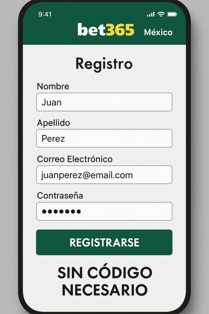 cómo crear cuenta en bet365 sin código de bono