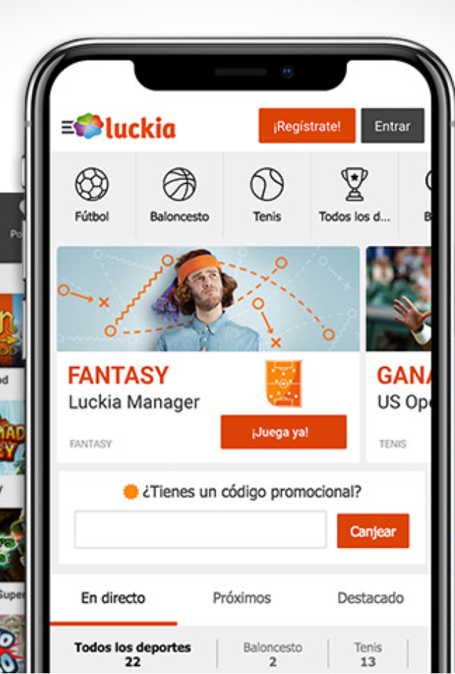captura de pantalla de luckia app