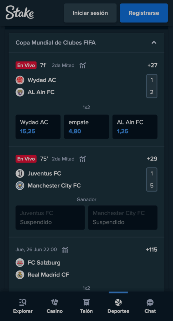 Stake México apuestas en vivo