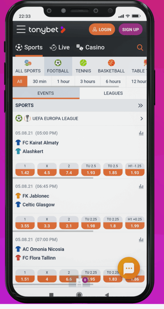 tonybet app españa: captura de pantalla