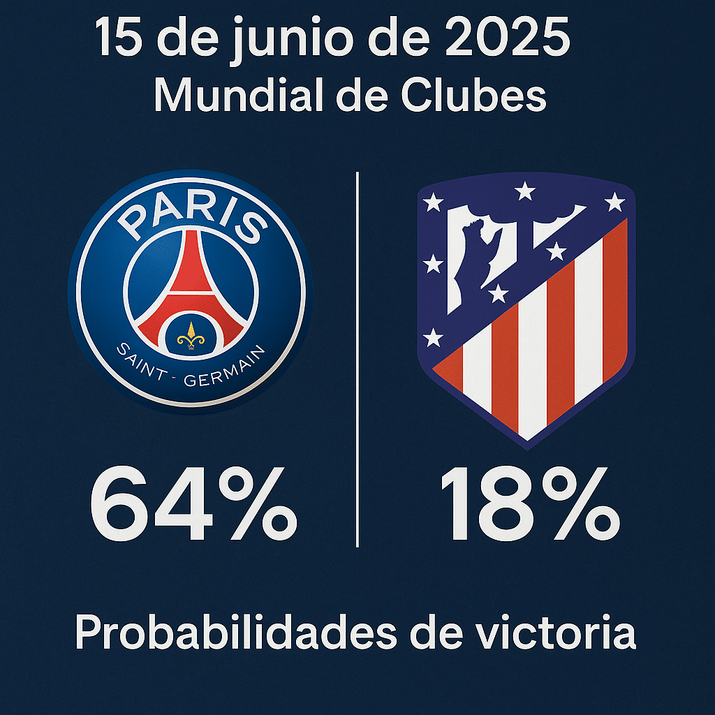Pronóstico PSG vs Atlético de Madrid – Mundial de Clubes (15/06/2025) 1 Pronóstico PSG vs Atlético de Madrid - 15/06/25 - Mundial de Clubes FIFA