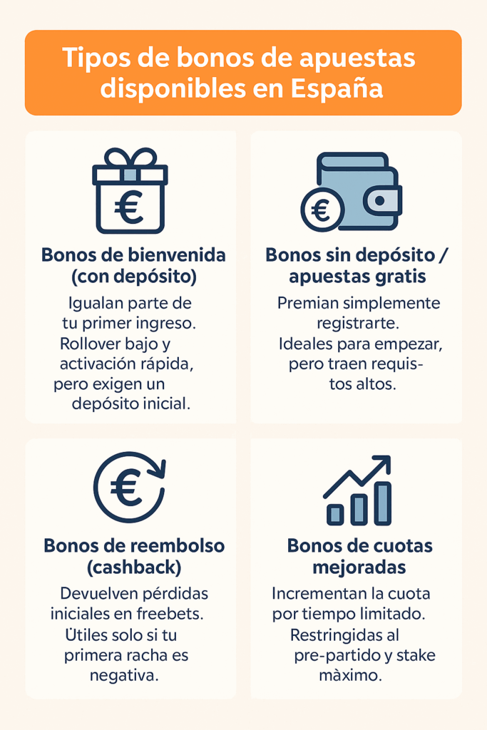 tipos de bonos de casas de apuestas en españa