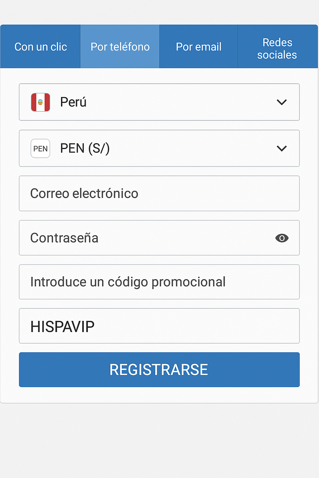 código promocional 1xbet Perú: HISPAVIP