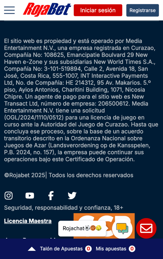 Rojabet es confiable en Chile