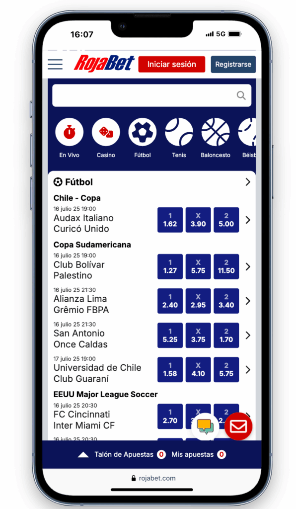 Rojabet app Móvil - Apuestas deportivas