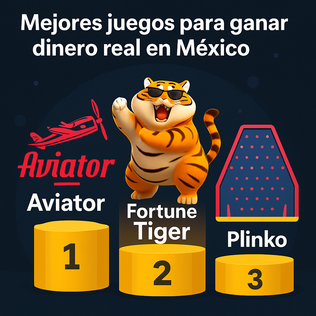 mejores juegos para ganar dinero real en México: Aviator, Fortune Tiger y Plinko