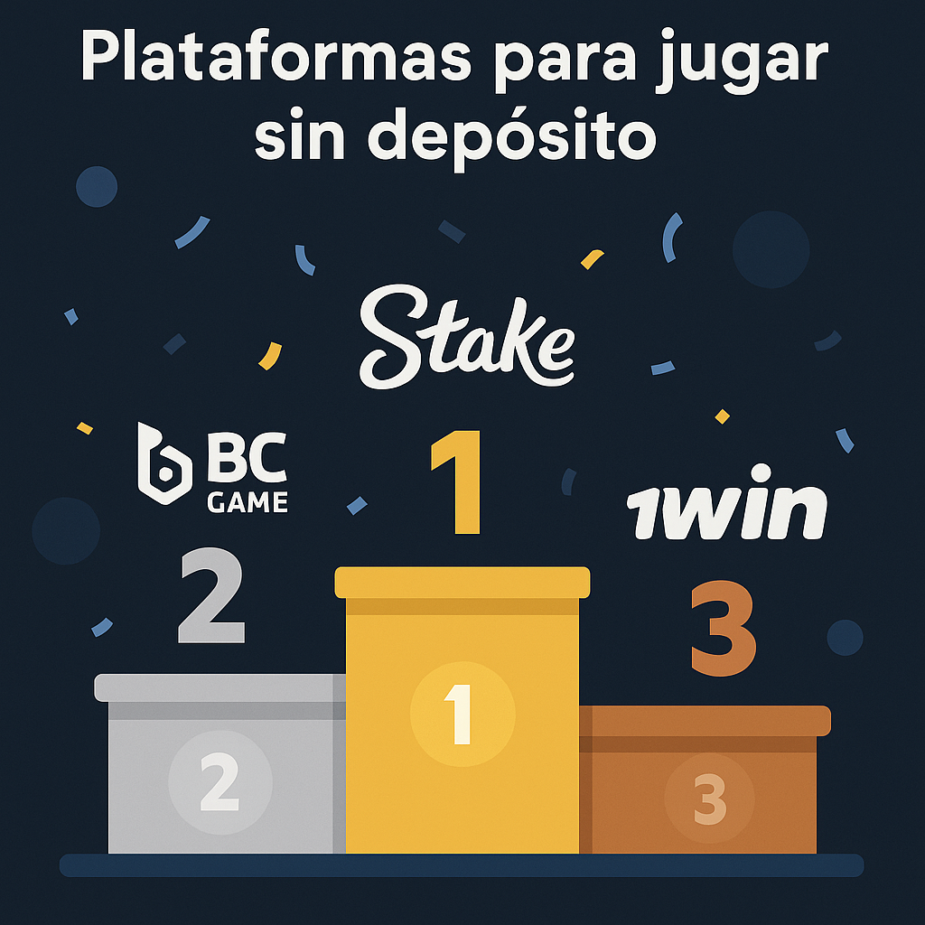 mejores plataformas para jugar sin depósito: Stake, Bc Game y 1win