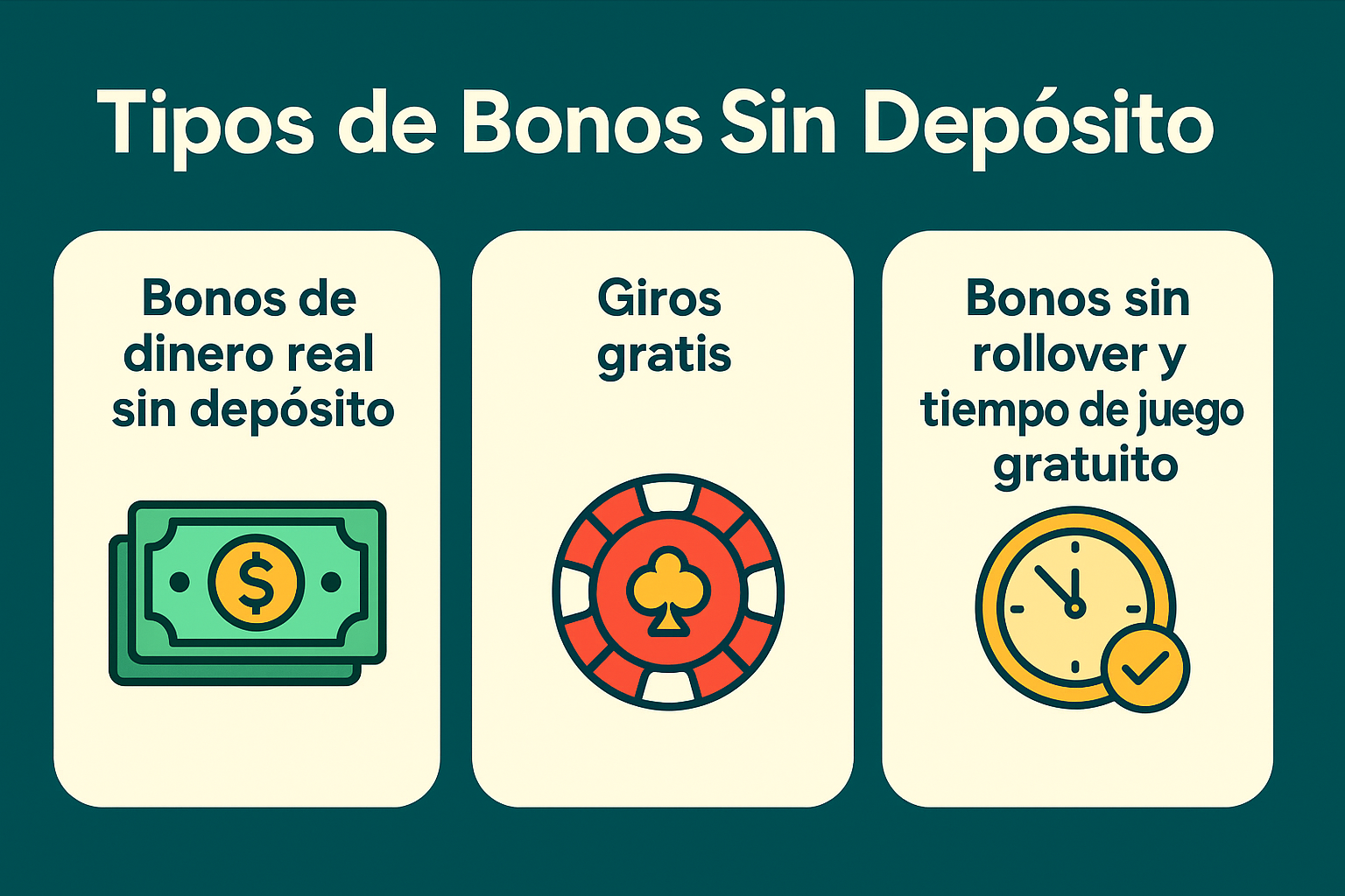 tipos de bonos sin depósito en casinos en México